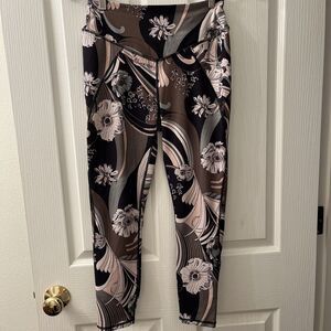 Free People Movement Womens S Leggings Wave Crush Brown Black Floral Design